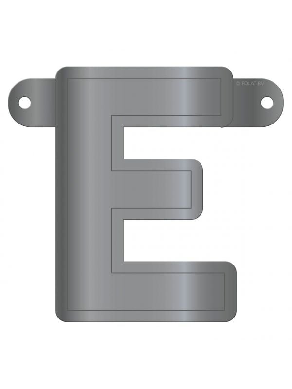 Banner letter E metallic zilver