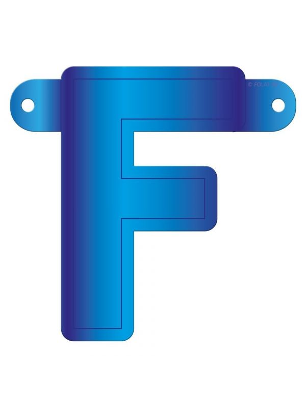 Banner letter F blauw