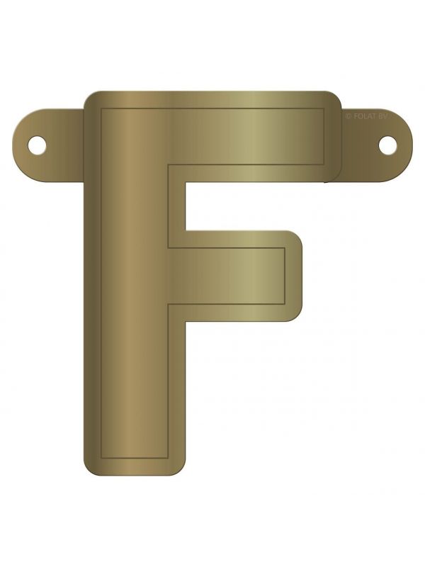 Banner letter F metallic goud