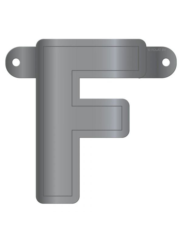 Banner letter F metallic zilver