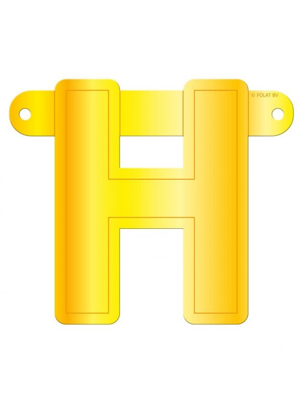 Banner letter H geel
