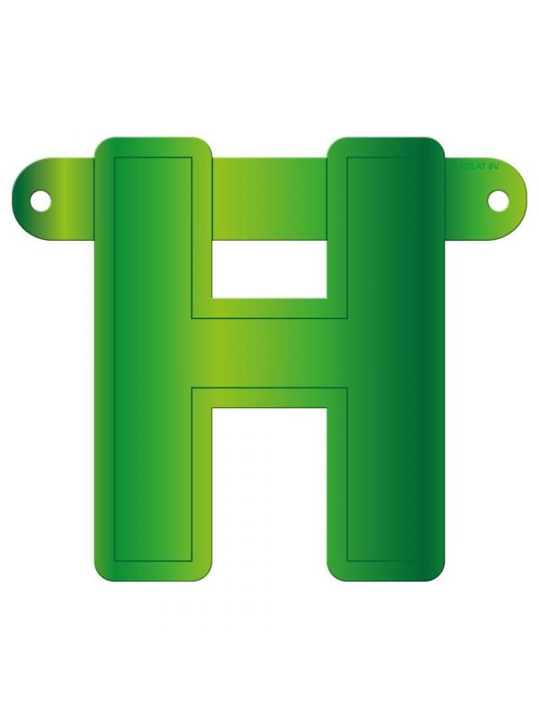 Banner letter H lime groen