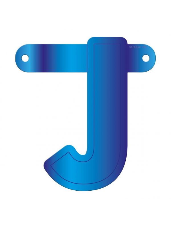 Banner letter J blauw