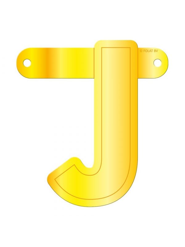 Banner letter J geel