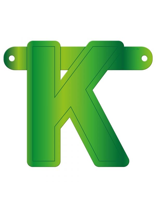 Banner letter K lime groen