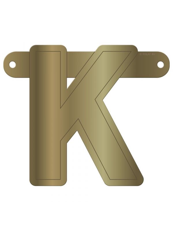 Banner letter K metallic goud