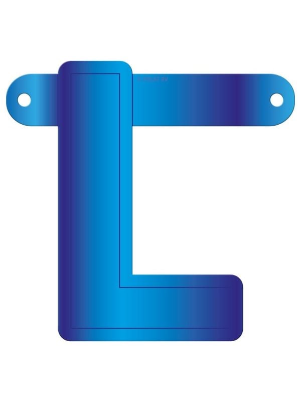 Banner letter L blauw