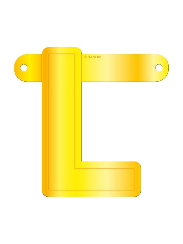 Banner letter L geel