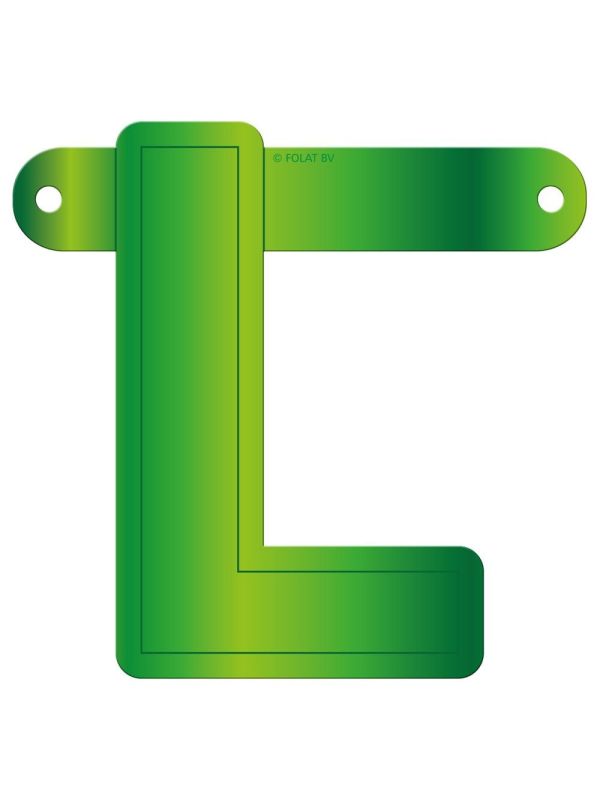 Banner letter L lime groen