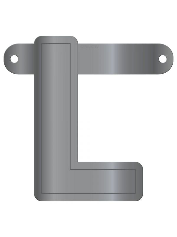 Banner letter L metallic zilver
