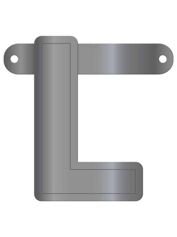 Banner letter L metallic zilver main product photo
