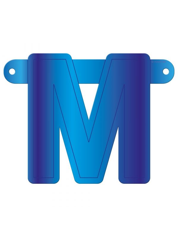 Banner letter M blauw