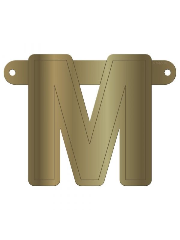 Banner letter M metallic goud