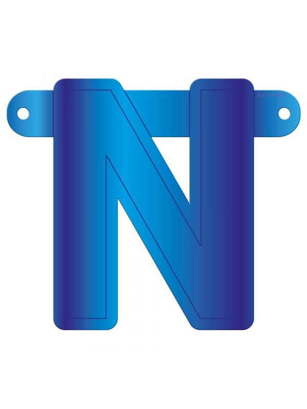 Banner letter N blauw