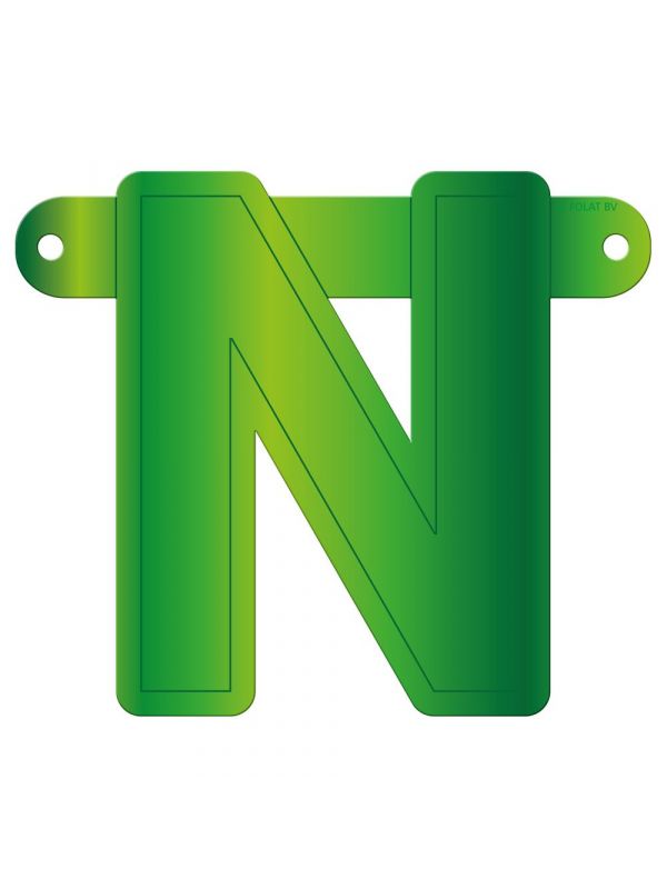 Banner letter N lime groen