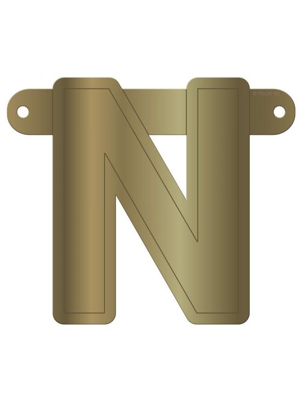 Banner letter N metallic goud