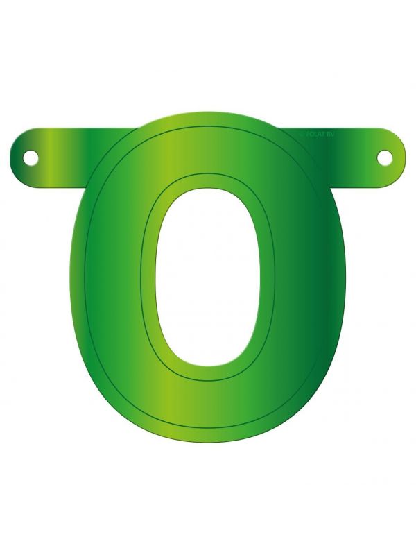 Banner letter O lime groen