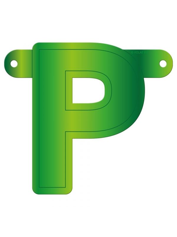 Banner letter P lime groen