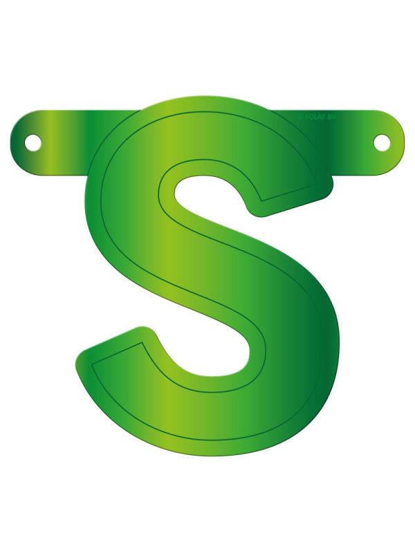 Banner letter S lime groen