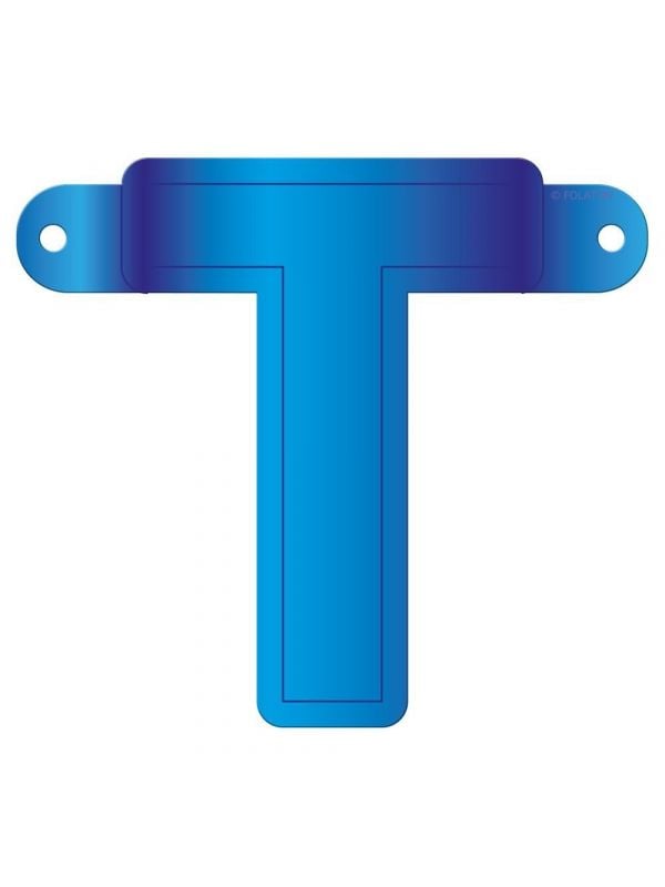 Banner letter T blauw