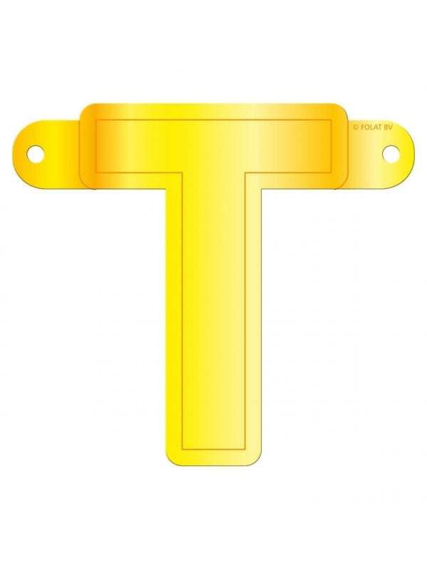 Banner letter T geel