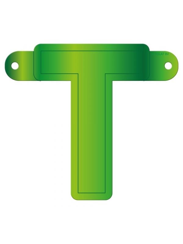 Banner letter T lime groen