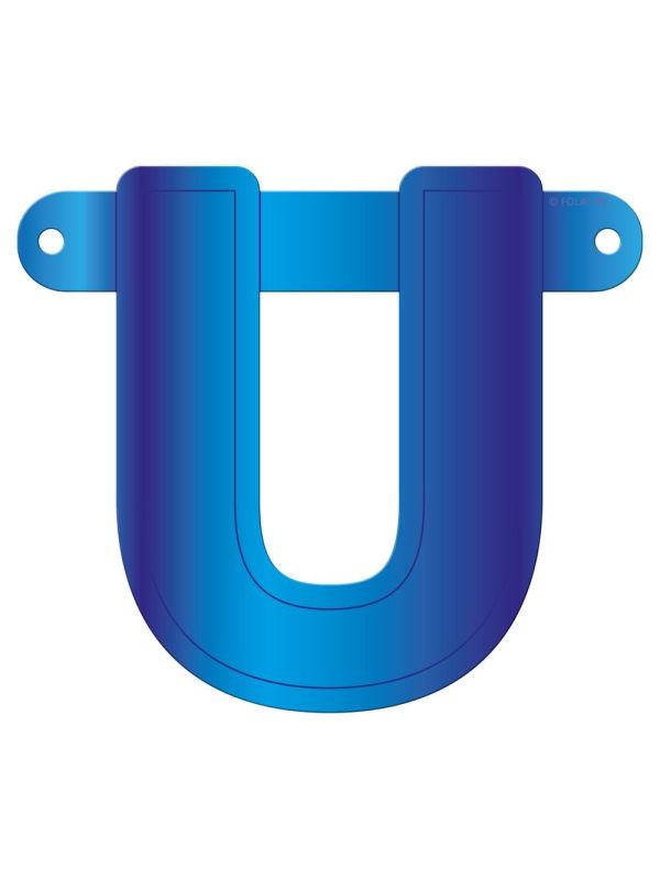 Banner letter U blauw