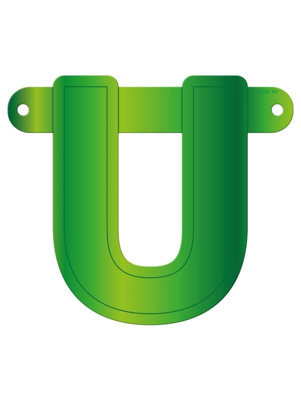 Banner letter U lime groen