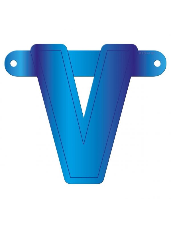 Banner letter V blauw