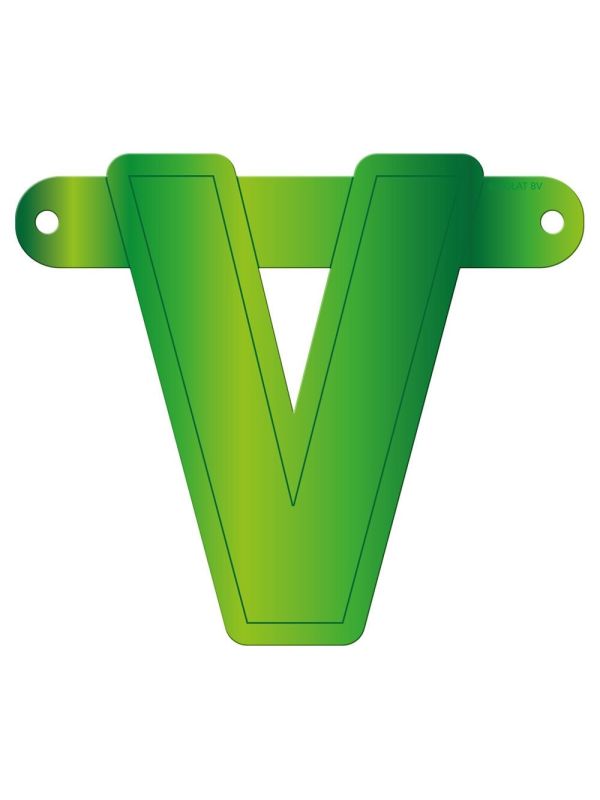 Banner letter V lime groen