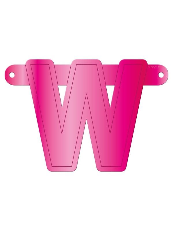 Banner letter W magenta