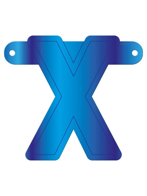 Banner letter X blauw