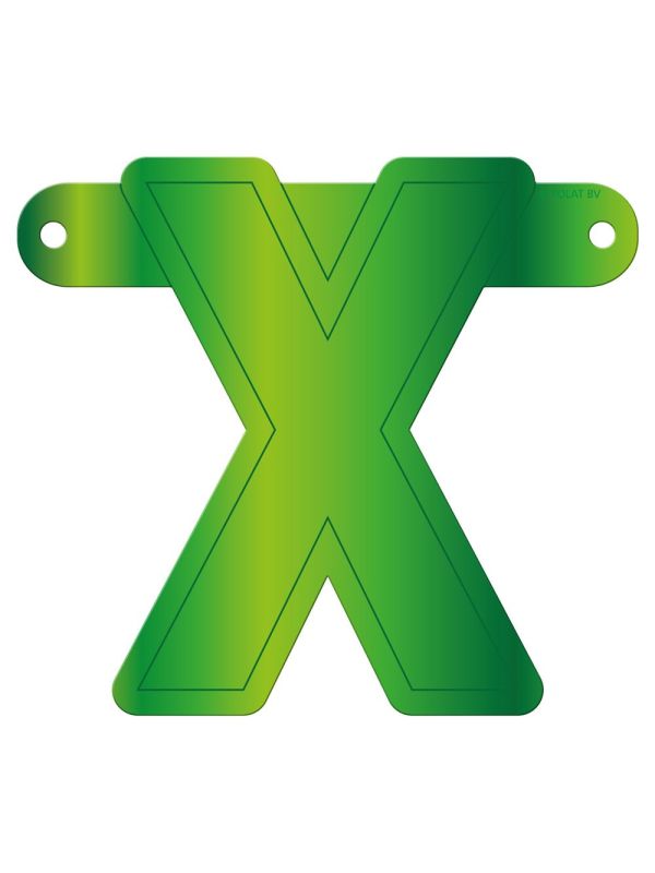 Banner letter X lime groen