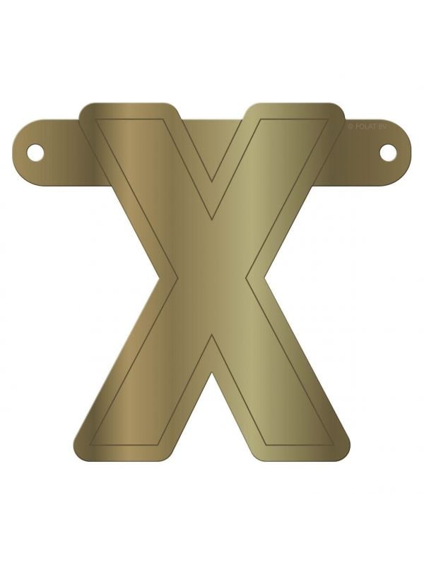 Banner letter x metallic goud