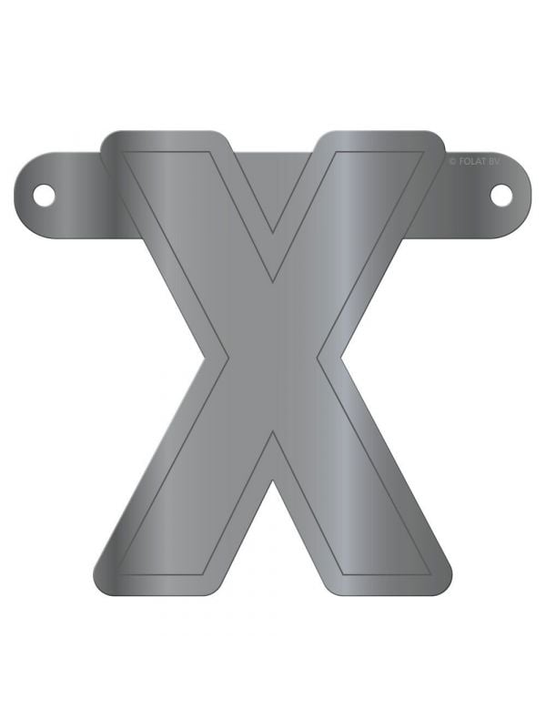 Banner letter x metallic zilver
