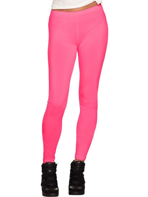 In hoeveelheid kraan Doorbraak Basic legging neon roze | Feestkleding.nl
