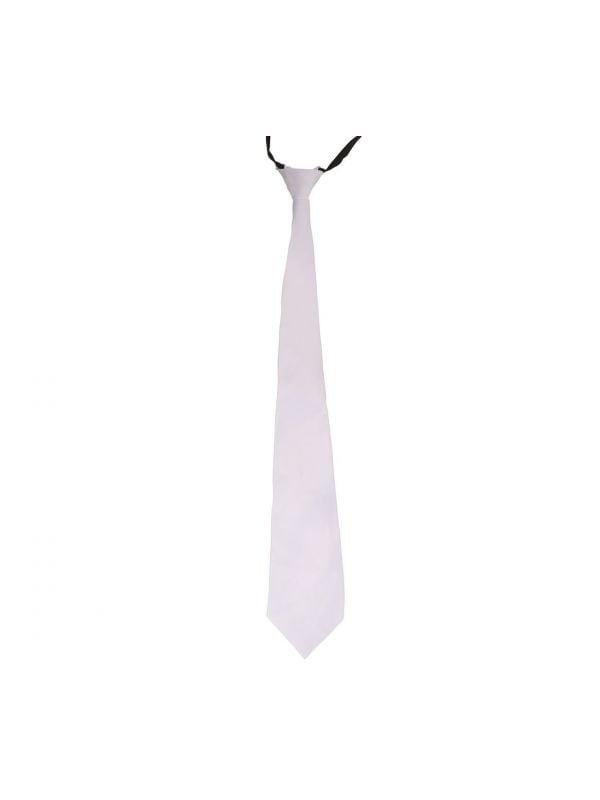 Basic stropdas wit glanzend