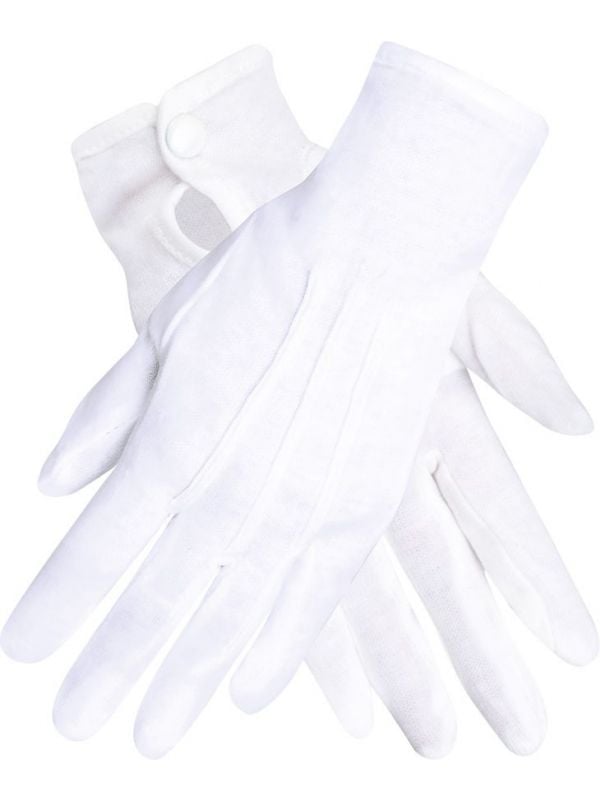 Basic witte handschoenen groot