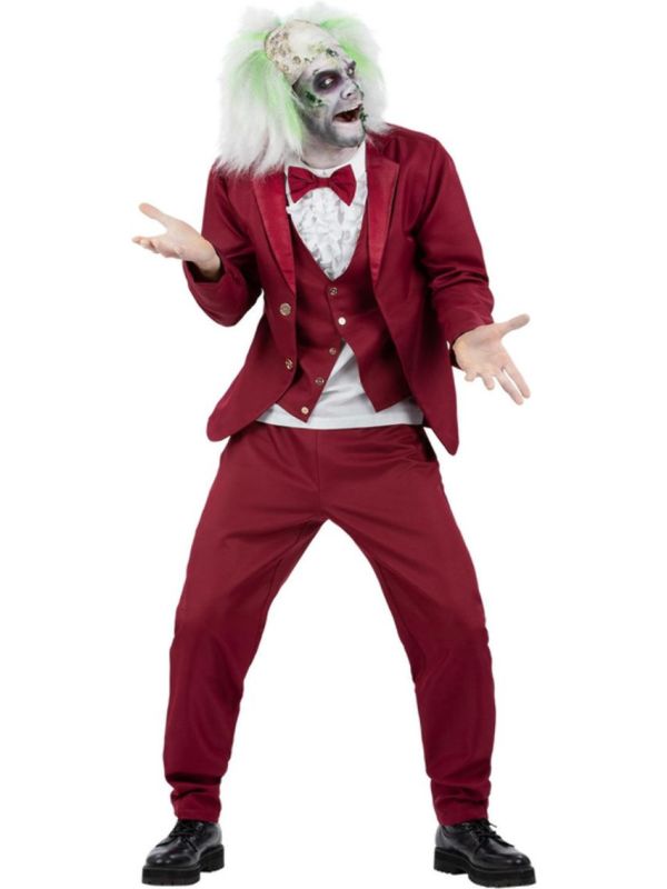 Beetlejuice Groom Kostuum Mannen Rood main product photo