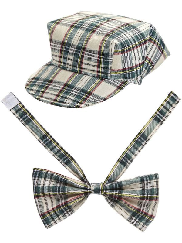 Beige schotse pet met strik main product photo