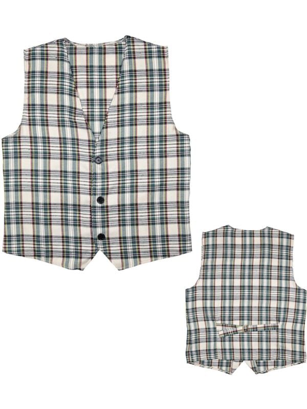 Beige tartan vest