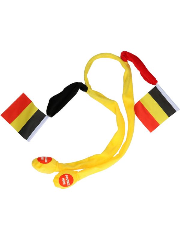 Belgie supporter zwaaiende vlaggen haarband