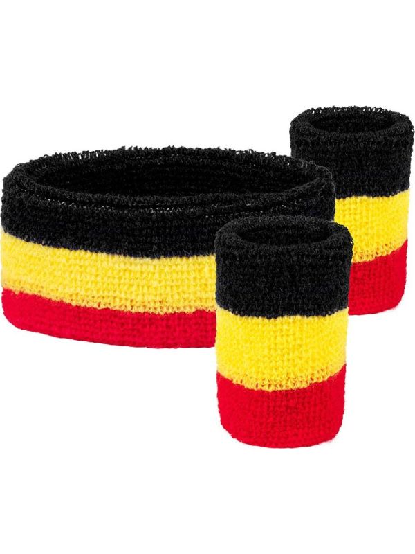 Belgische vlag zweetbandjes set