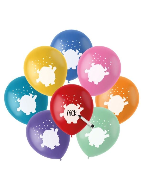 Beschrijfbaar color pop monster ballonnen