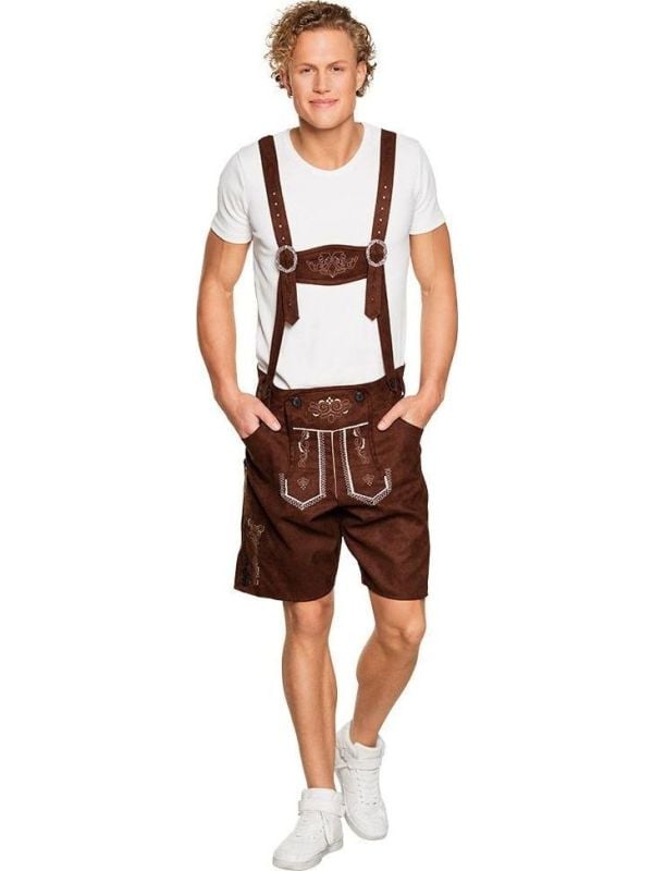 Bierfeest lederhosen bruin kort