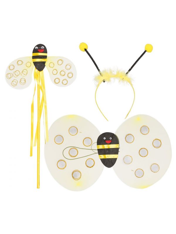 segment inhoudsopgave etnisch Bijen vleugels met haarband en staf kind | Feestkleding.nl
