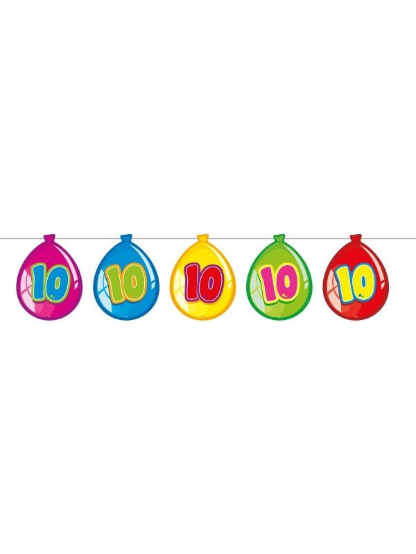 Birthday 10 jaar ballonnen slinger 10 meter