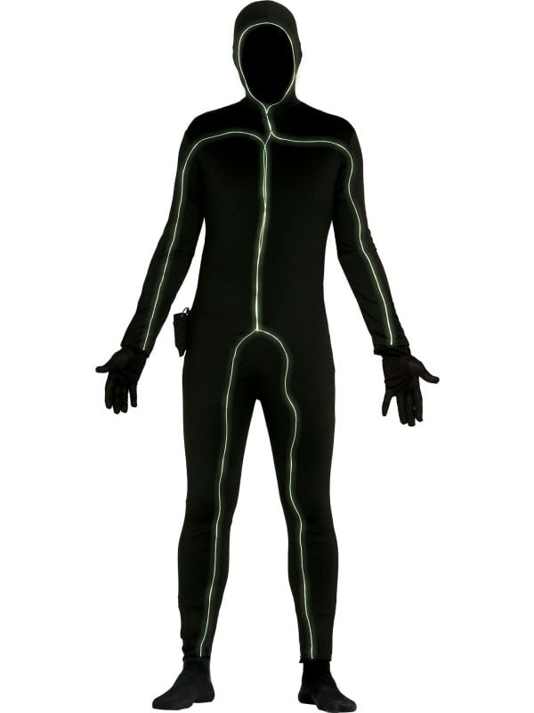 Black light lichtgevende morphsuit