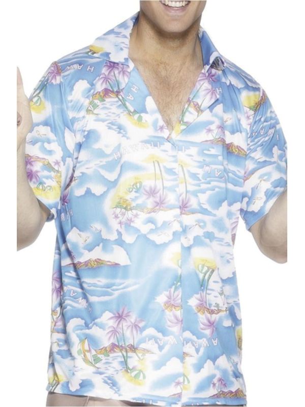Blauw hawaii heren shirt main product photo