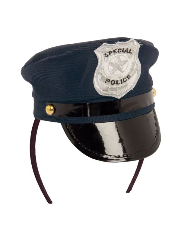 Blauw politie petje tiara